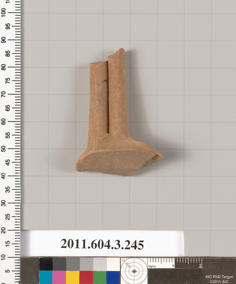 Terracotta fragment of an oinochoe (jug), Terracotta, Greek, Attic