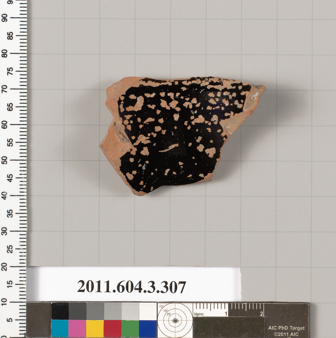 Terracotta fragment of a neck-amphora (jar), Terracotta, Greek, Attic