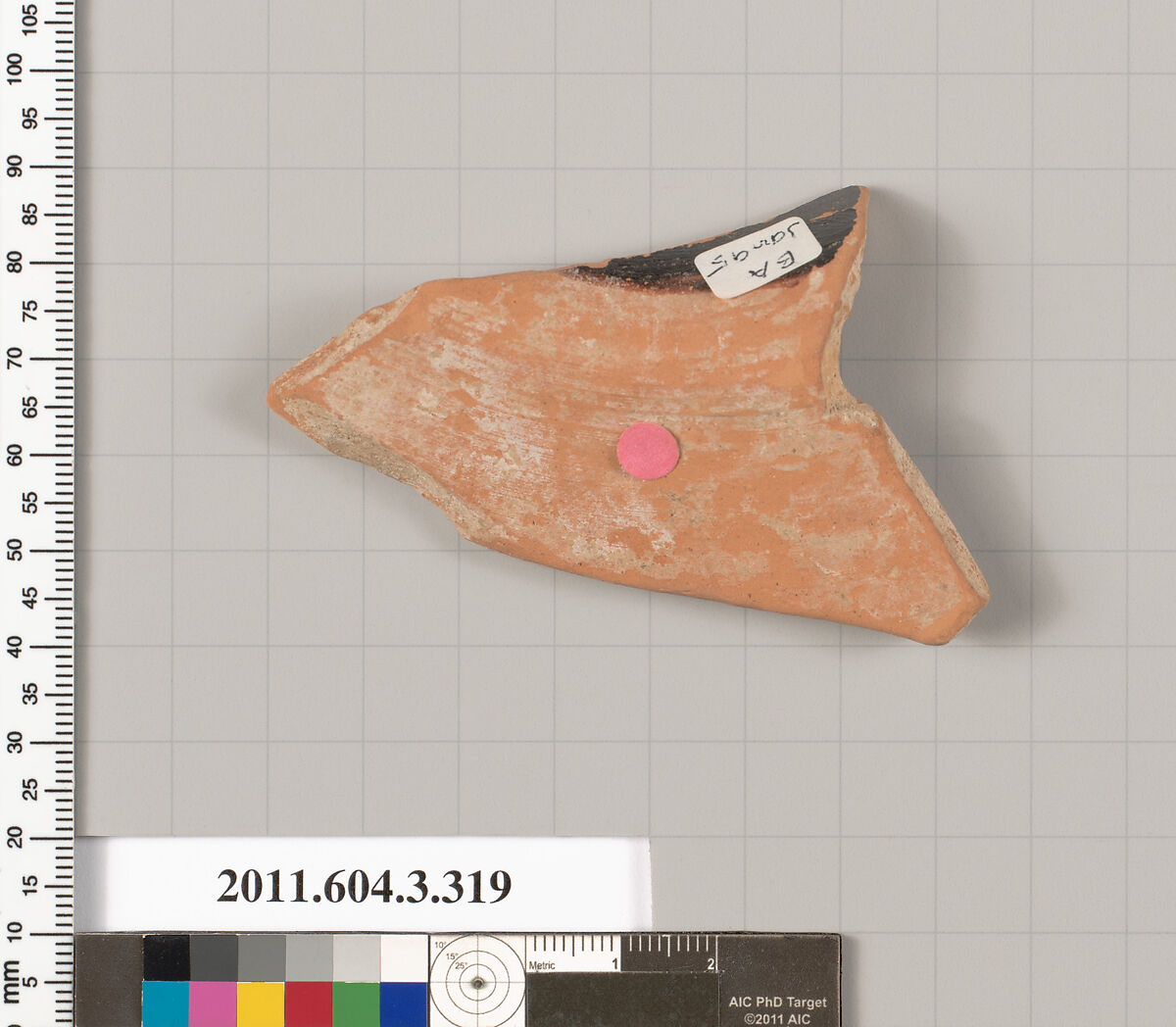 Terracotta fragment of a neck-amphora (jar), Terracotta, Greek, Attic
