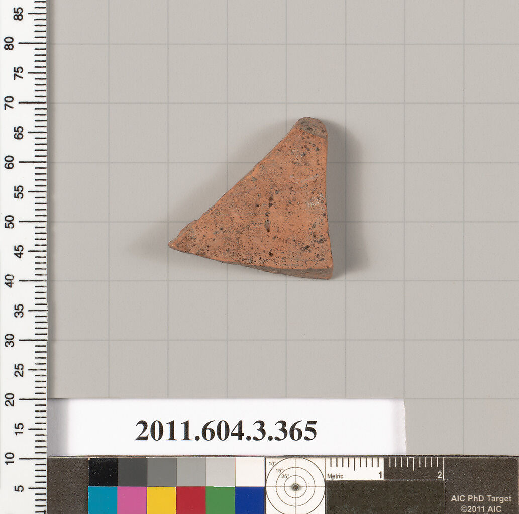 Terracotta fragment of a neck-amphora (jar), Terracotta, Greek, Attic