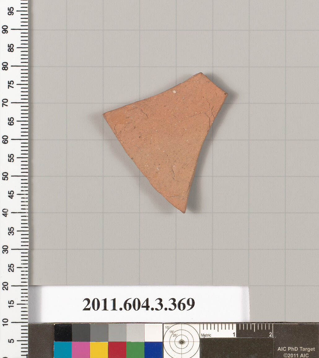 Terracotta fragment of a neck-amphora (jar), Terracotta, Greek, Attic