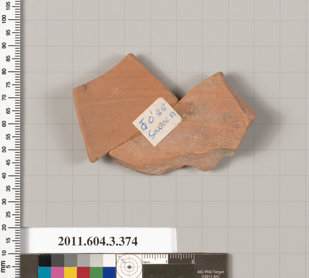 Terracotta fragment of a neck-amphora (jar), Terracotta, Greek, Attic