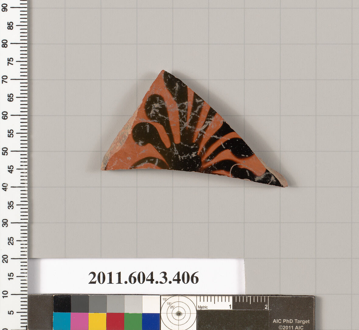 Terracotta fragment of a neck-amphora (jar), Terracotta, Greek, Attic 