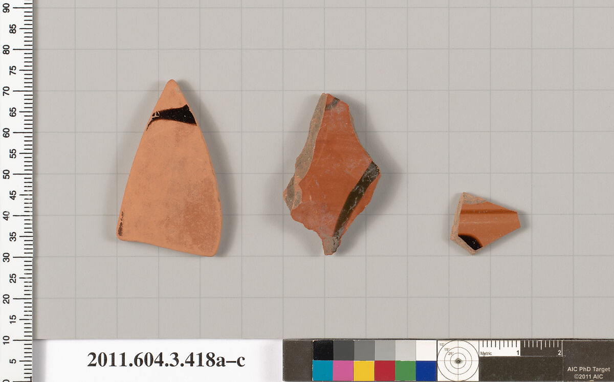 Terracotta fragments of neck-amphorae (jars), Terracotta, Greek, Attic 