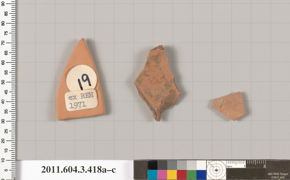 Terracotta fragments of neck-amphorae (jars), Terracotta, Greek, Attic