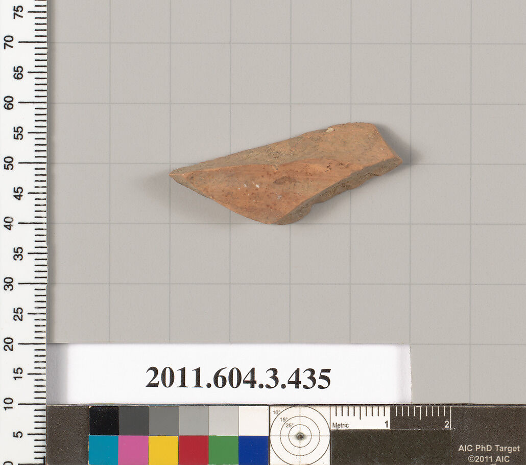 Terracotta fragment of a neck-amphora (jar), Terracotta, Greek, Attic