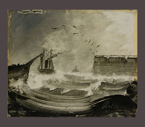 Ships in a Storm, Peder Balke (Norwegian, Helgøya, Nes 1804–1887 Oslo (Kristiania)), Oil on wood 