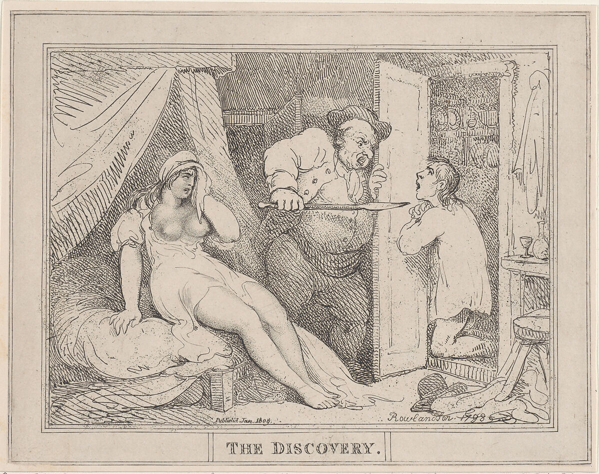 The Discovery, Thomas Rowlandson (British, London 1757–1827 London), Etching 