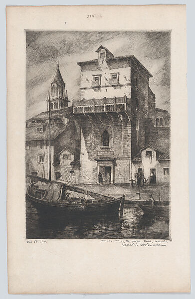 House along the river Trau, Dalmatia, Philip H. Giddens (American, Cuthbert, Georgia 1898–1974 Miami, Florida), Drypoint 