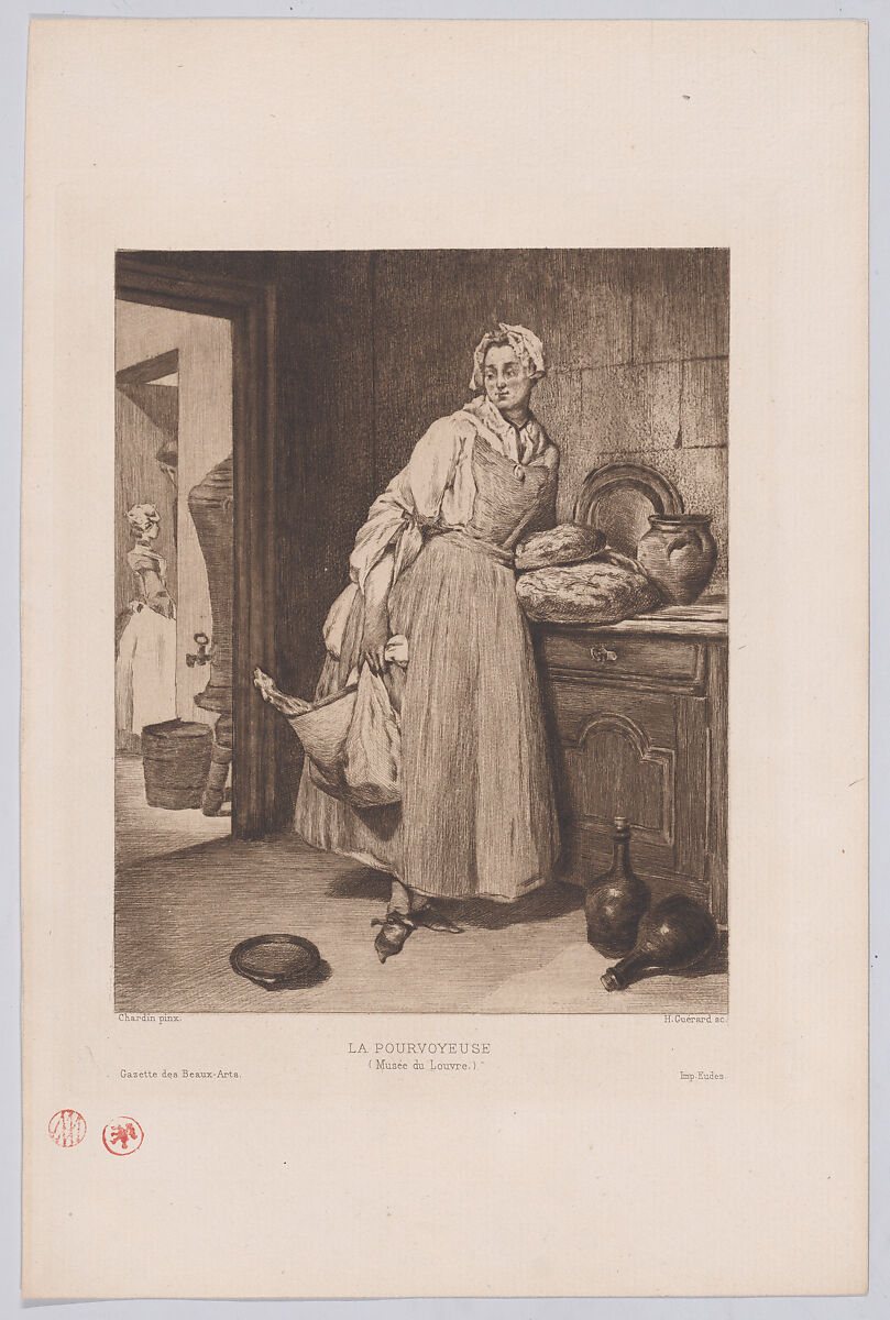 The Supplier, from "Gazette des Beaux-Arts", Henri-Charles Guérard (French, Paris 1846–1897 Paris), Etching 