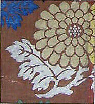 Textile with Partial Chrysanthemum, Silk twill brocaded with silk, Japan 