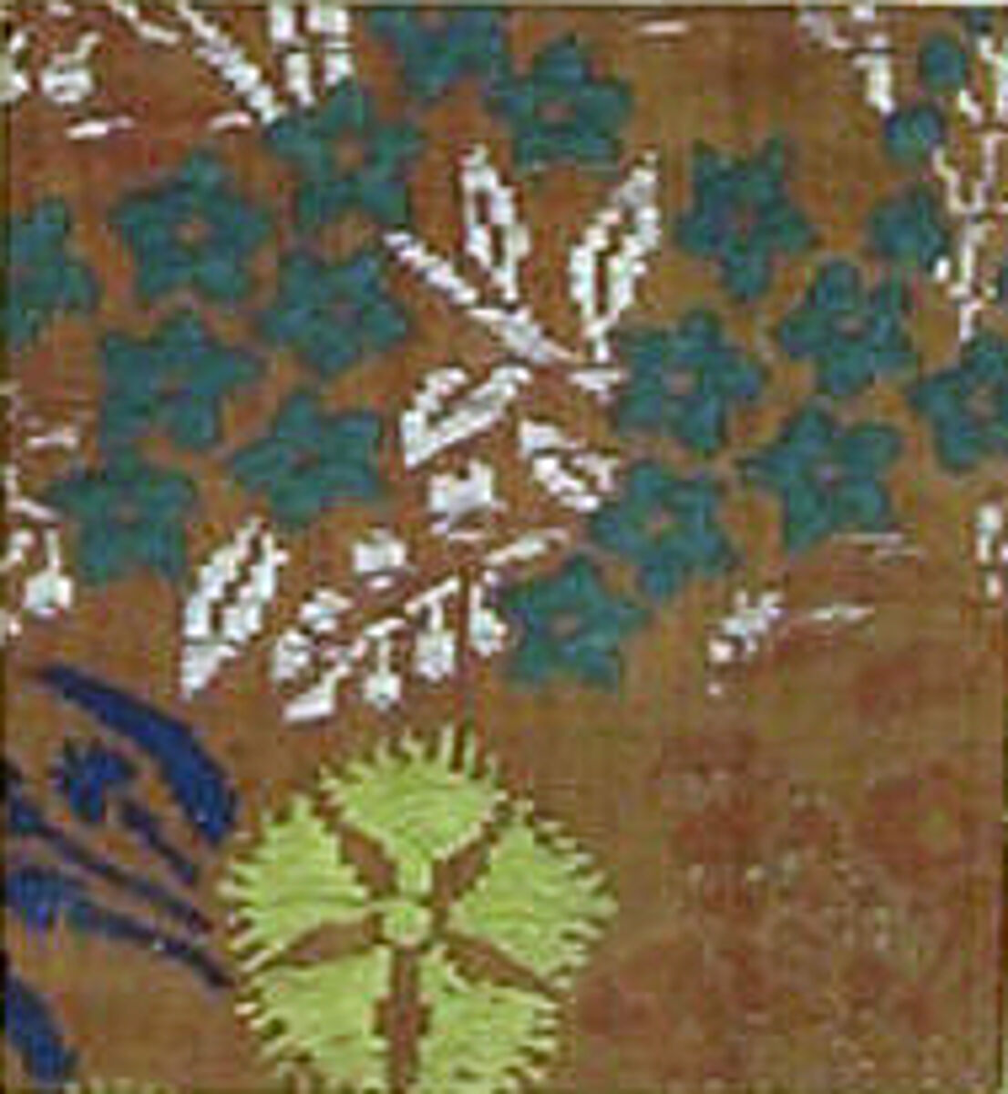 Textile with Autumn Grasses, Silk twill brocaded with silk, Japan 