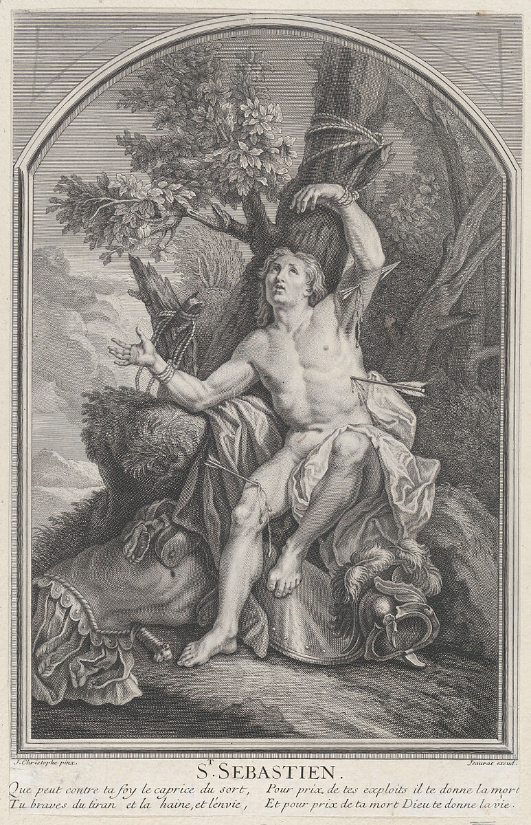 St. Sebastian, Edmé Jeaurat (French, Vermenton 1688–1738 Paris), Etching and engraving 