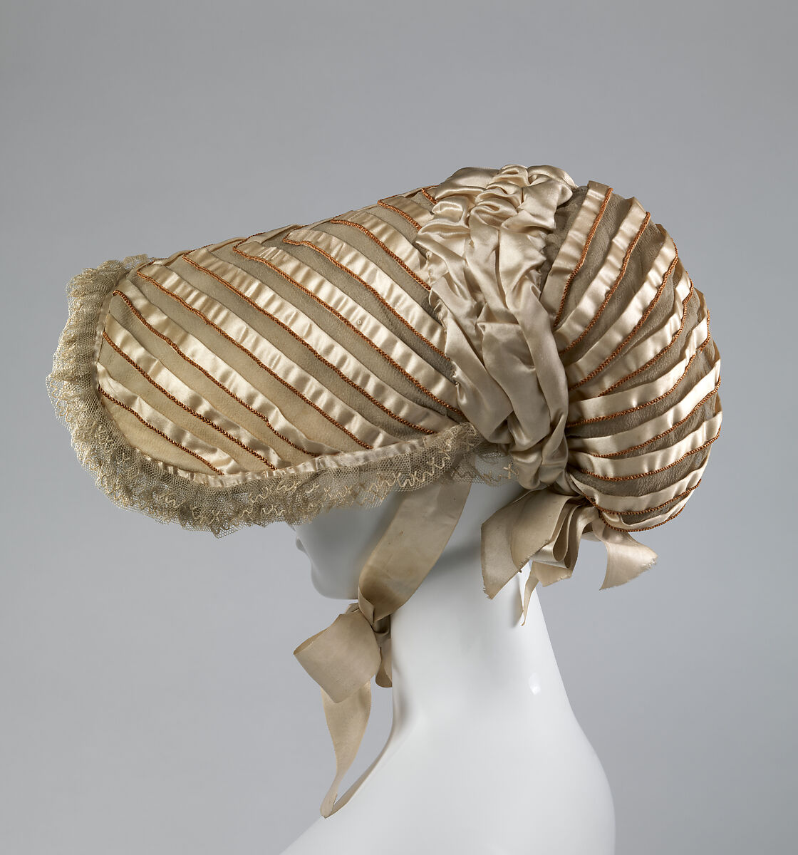 Hat, attributed to Edmé-François Herbault Despauvaux (French, 1775–1852), silk, straw, French