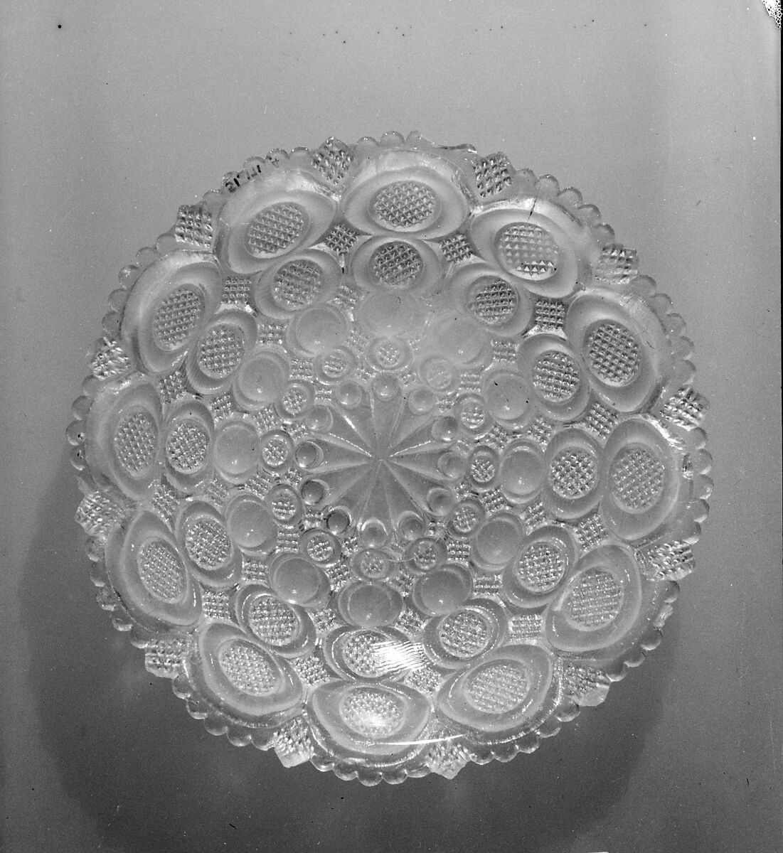 Bowl, Lacy pressed glass, American 