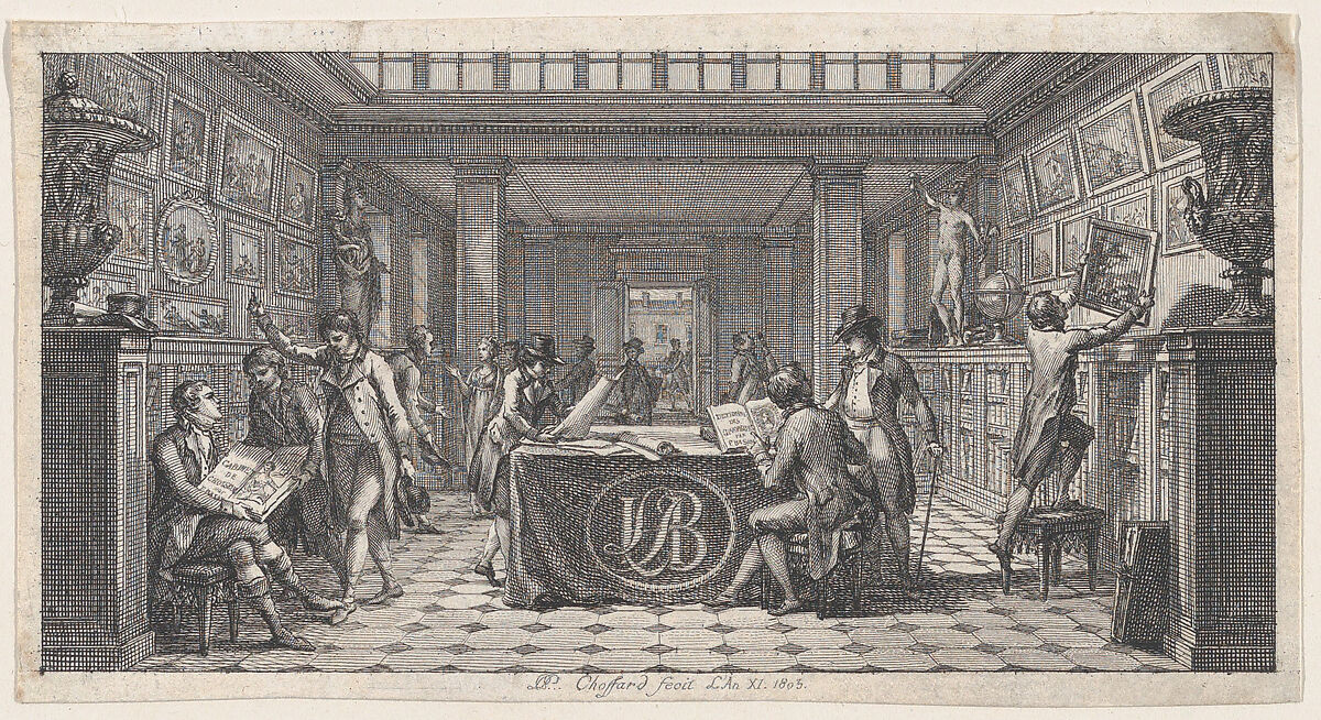 Le Cabinet de Basan, Pierre Philippe Choffard (French, Paris 1730–1809 Paris), Engraving 