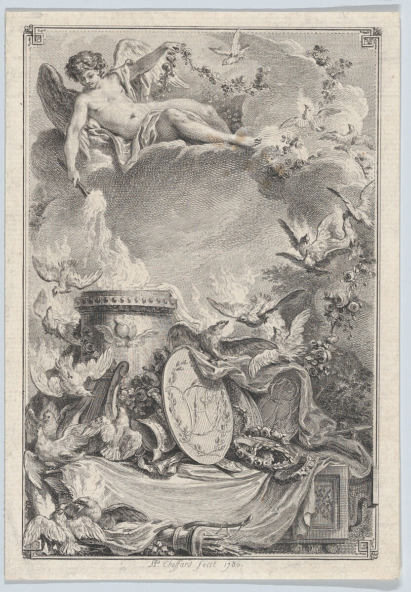 Pièce commémorative d'un mariage, Pierre Philippe Choffard (French, Paris 1730–1809 Paris), Etching and engraving 