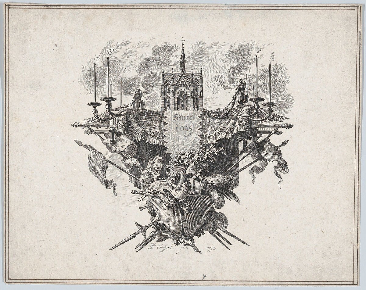 Saint Louis Vignette, Pierre Philippe Choffard (French, Paris 1730–1809 Paris), Etching and engraving 