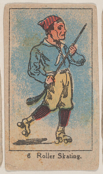 Roller Skating #6 from the Sports Drawings series (W542), Commercial color lithograph reproducing drawing 