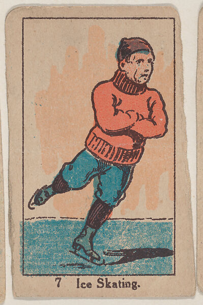 Ice Skating #7 from the Sports Drawings series (W542), Commercial color lithograph reproducing drawing 