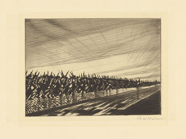 Column on the March, Christopher Richard Wynne Nevinson (British, London 1889–1946 London), Drypoint
