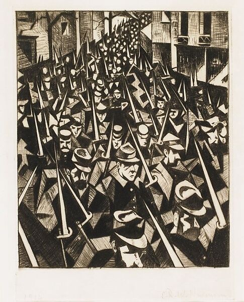 A  Dawn 1914, Christopher Richard Wynne Nevinson (British, London 1889–1946 London), Drypoint 
