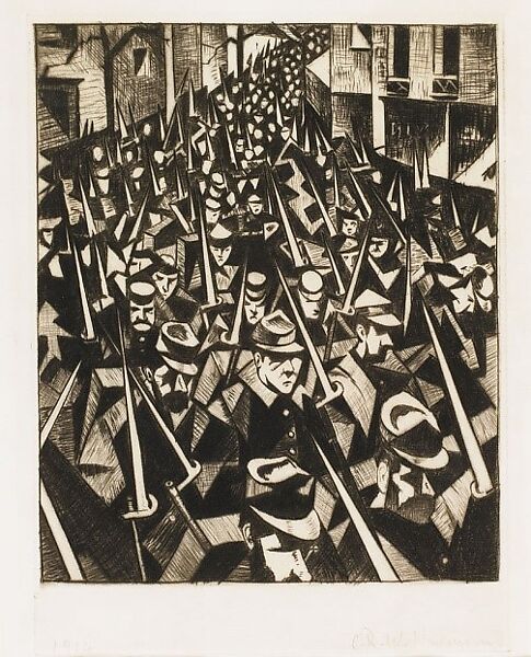 A  Dawn 1914, Christopher Richard Wynne Nevinson  British, Drypoint