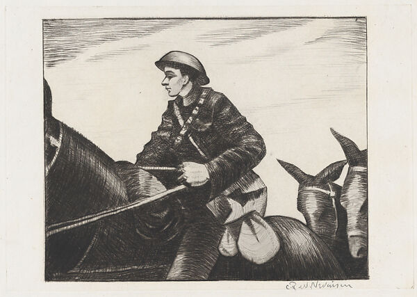 The Mule Team, Christopher Richard Wynne Nevinson (British, London 1889–1946 London), Drypoint 