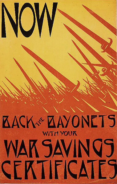 Now Back the Bayonets, Christopher Richard Wynne Nevinson (British, London 1889–1946 London), Color lithograph