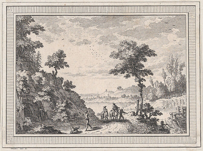 Landscape, from a series of six landscapes dedicated to Madame La Marquise de Pompadour