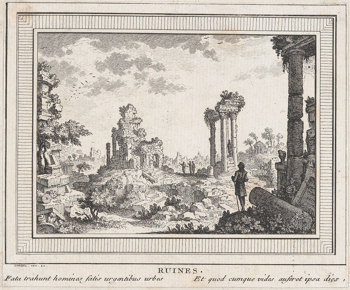 Ruines, Quentin Pierre Chedel (French, Châlons-en-Champagne 1705–1763 Châlons-en-Champagne), Etching 