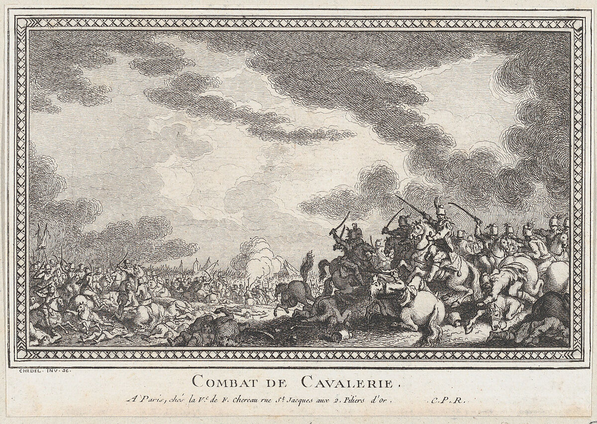 Combat de Cavalerie, Quentin Pierre Chedel (French, Châlons-en-Champagne 1705–1763 Châlons-en-Champagne), Etching 