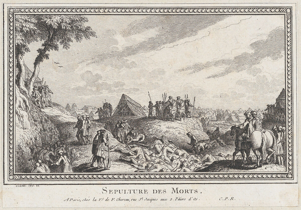 Tombs of the Dead, Quentin Pierre Chedel (French, Châlons-en-Champagne 1705–1763 Châlons-en-Champagne), Etching 