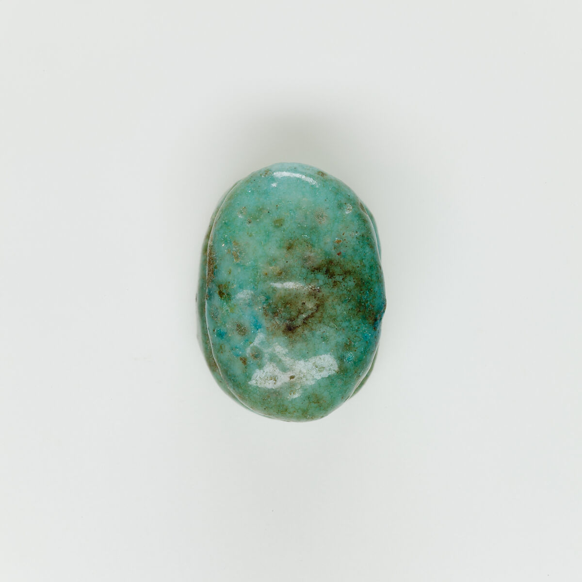 Uninscribed Scaraboid Bead, Faience 