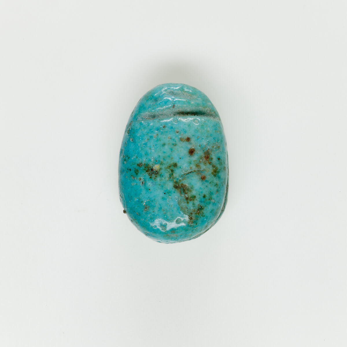 Uninscribed Scarab Bead, Faience 