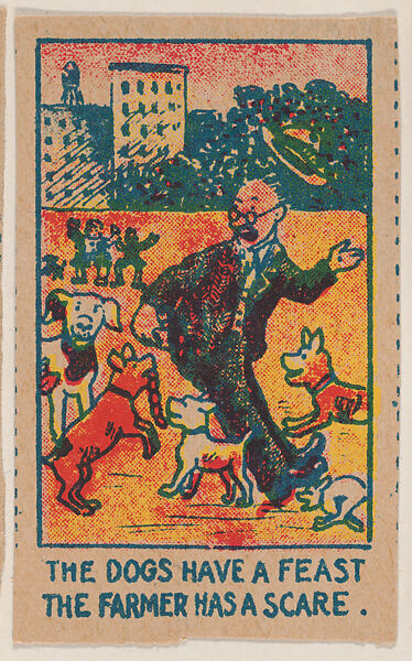 Trade card from the Fat and Skinny Their Little Pup Too series (W500), Commercial color lithograph reproducing drawing 