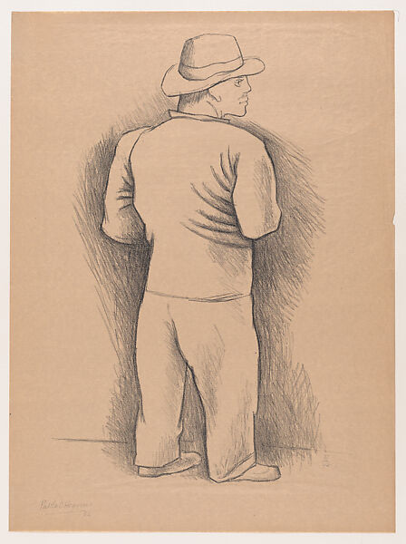 A man standing viewed from behind, Pablo Esteban O&#39;Higgins (American, Salt Lake City, Utah 1904–1983 Mexico City), Lithograph 