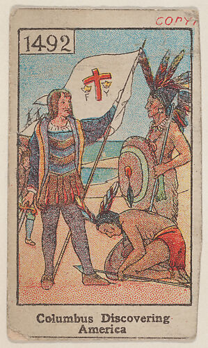 Columbus Discovering America 1492 trade card (W500)