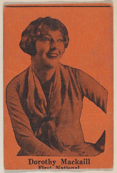 Dorothy MacKaill, First National from Wild Colors strip cards (W500), Commercial color lithograph 