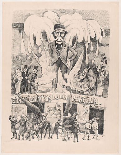 Poster addressing the Mexican musical film 'En tiempos de Don Porfirio' (1939 [released 1940] directed by Juan Bustillo Oro) that nostalgically portrays the dictatorship of Porfirio Díaz