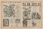 Broadsheet comprising four pages printed on both sides entitled 'Calavera ... ya no soplas'