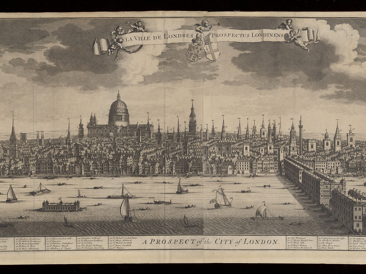 A Prospect of Westminster & A Prospect of the City of London, Johannes Kip (Dutch, Amsterdam before 1653–1721? London), Two engravings, printed from two plates