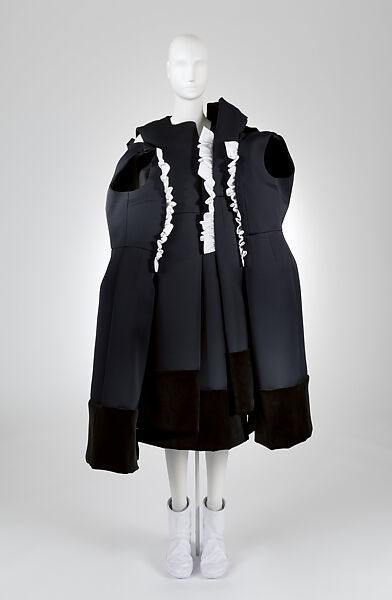 Ensemble, Comme des Garçons (Japanese, founded 1969), (a) wool, cotton, synthetic, (b, c) cotton, acetate, nylon, (d, e) leather, nylon, plastic, cotton, Japanese 