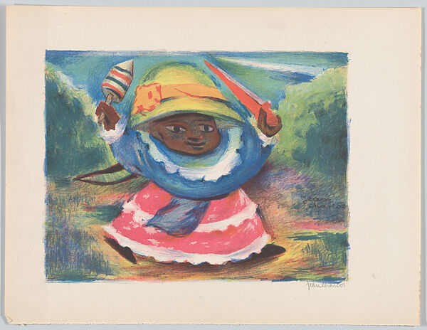 'Malinche' (a dancer), from the Picture Book (plate 25), Jean Charlot (French, Paris 1898–1979 Honolulu, Hawaii), Colour lithograph on zinc 