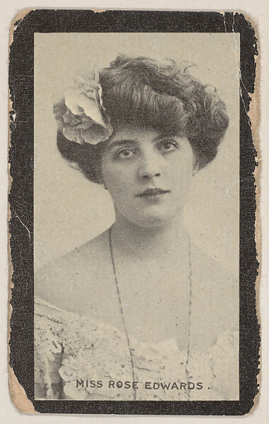 Miss Rose Edwards, Actress trade card (W500), Commercial photolithograph 