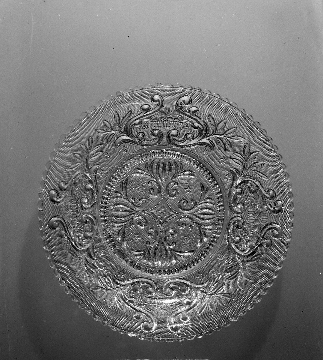 Bowl, Lacy pressed glass 