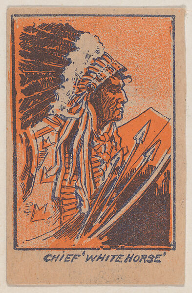 Chief 'White Horse', trade card (W500), Commercial color lithograph reproducing drawing 