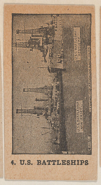 U.S. Battleships strip card (W511), Commercial photolithograph 