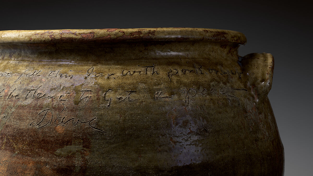 Dave (later recorded as David Drake) (American, ca. 1801–1870s) ; made at Stony Bluff Manufactory, Old Edgefield District, Sout, Alkaline-glazed stoneware, American