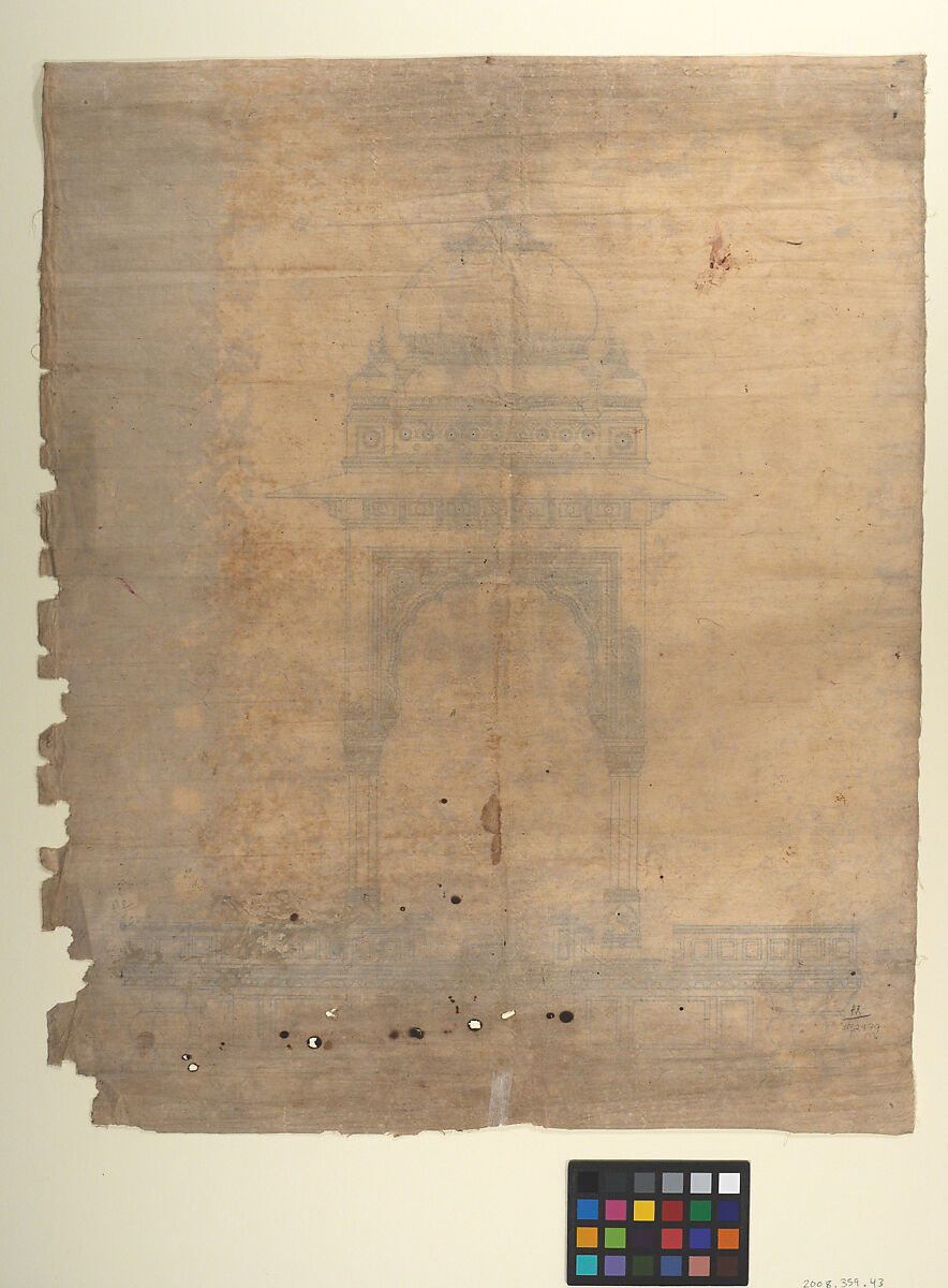 Domed Pavilion, Ink on fabric, India, Company School